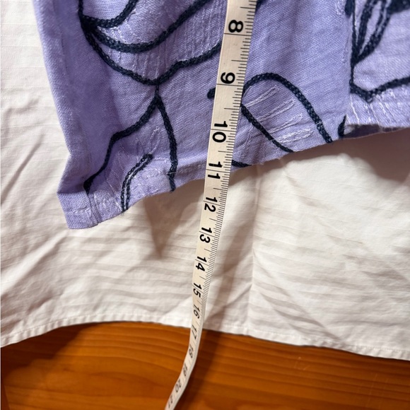 Fun Italian midi purple XL  dress w floral embroidery and pockets - Picture 9 of 11